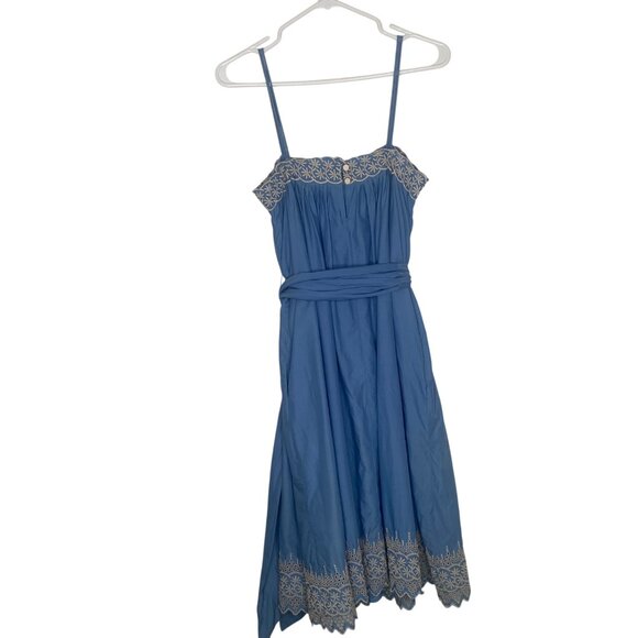 NWT Banana Republic Dress Womens‎ Size 6 Blue Sleeveless Embroidered $148 - Picture 6 of 16